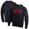 CHAMPION CHAMPION BLACK OHIO STATE BUCKEYES ARCH REVERSE WEAVE PULLOVER SWEATSHIRT