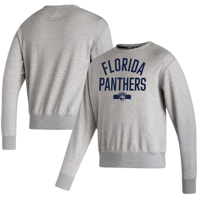Adidas Originals Adidas Heathered Gray Florida Panthers Vintage Pullover Sweatshirt