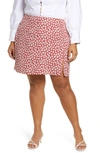 Reformation Robbie Printed Silk-charmeuse Mini Skirt In Red