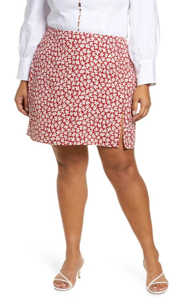 Reformation Robbie Printed Silk-charmeuse Mini Skirt In Grenadine
