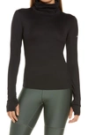 Alo Yoga Soft Protection Long Sleeve Turtleneck Top In Black