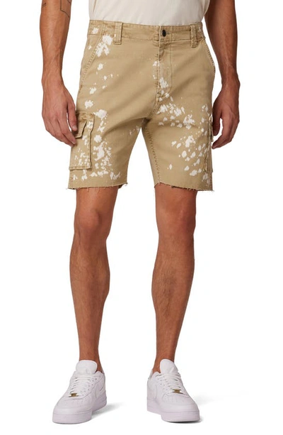 Hudson Military Bleached Cargo Shorts In Beige