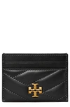 Tory Burch Kira Chevron Quilted Leather Card Case In Black