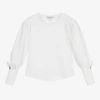 ANGEL'S FACE GIRLS WHITE BOW SLEEVE TOP