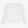 ANGEL'S FACE GIRLS WHITE PLEATED SLEEVE TOP