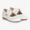CHILDREN'S CLASSICS GIRLS WHITE LEATHER SHOES