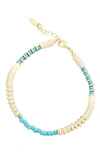 Ettika Ocean Tide Bead Anklet In Turquoise