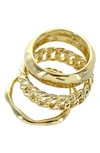 Panacea Set Of 3 Rings In Gold