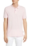 Hugo Boss Pallas Cotton Polo In Open Pink