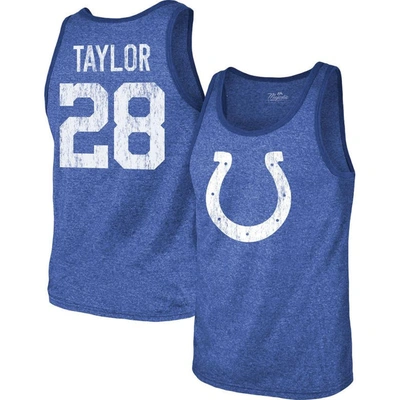 MAJESTIC MAJESTIC THREADS JONATHAN TAYLOR HEATHERED ROYAL INDIANAPOLIS COLTS PLAYER NAME & NUMBER TRI-BLEND T