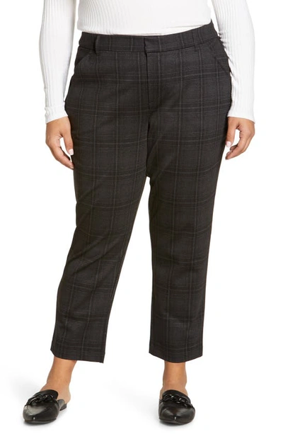 Wit & Wisdom 'ab'solution Plaid Ankle Trousers In Bkcc-black Charcoal