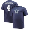 Fanatics Men's Big And Tall Dak Prescott Navy Dallas Cowboys Player Name Number T-shirt In Navy