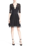 CAROLINA HERRERA LACE A-LINE COCKTAIL DRESS,5007LAC