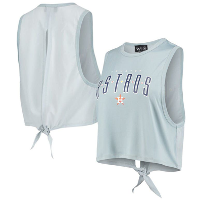 The Wild Collective Light Blue Houston Astros Open Back Twist-tie Tank Top