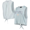 The Wild Collective Light Blue Houston Astros Open Back Twist-tie Tank Top In Light Blue