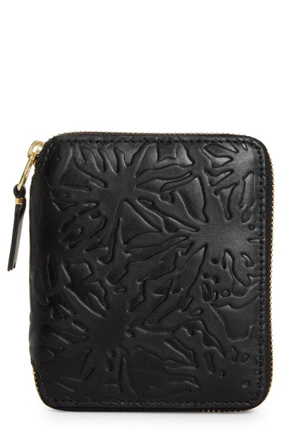 COMME DES GARÇONS FOREST EMBOSSED LEATHER ZIP WALLET