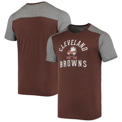 Majestic Threads Brown/heathered Gray Cleveland Browns Brownie The Elf Gridiron Classics Field Goal