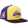 MITCHELL & NESS MITCHELL & NESS GOLD LOS ANGELES LAKERS ON THE BLOCK SNAPBACK HAT