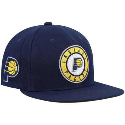 MITCHELL & NESS MITCHELL & NESS NAVY INDIANA PACERS CORE SIDE SNAPBACK HAT
