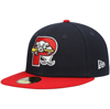 NEW ERA NEW ERA NAVY PORTLAND SEA DOGS AUTHENTIC COLLECTION ROAD 59FIFTY FITTED HAT