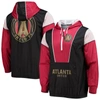Mitchell & Ness Men's  Black Atlanta United Fc Highlight Reel Half-zip Hoodie Windbreaker Jacket In Black