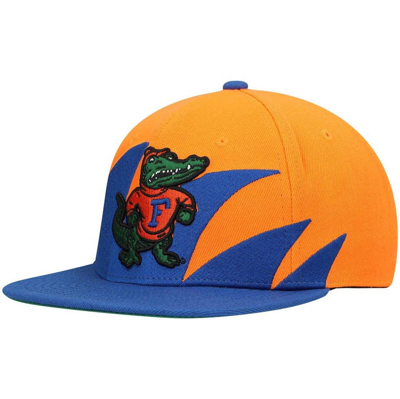 Mitchell & Ness Men's  Royal, Orange Florida Gators Sharktooth Snapback Hat In Royal,orange