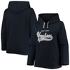 Soft As A Grape Navy New York Yankees Plus Size Side Split Pullover Hoodie In Navy