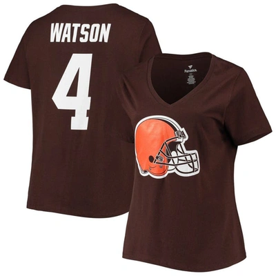 Fanatics Branded Deshaun Watson Brown Cleveland Browns Plus Size Player Name & Number V-neck T-shirt
