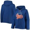 SOFT AS A GRAPE SOFT AS A GRAPE ROYAL NEW YORK METS PLUS SIZE SIDE SPLIT PULLOVER HOODIE