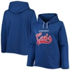SOFT AS A GRAPE SOFT AS A GRAPE ROYAL CHICAGO CUBS PLUS SIZE SIDE SPLIT PULLOVER HOODIE