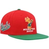 Mitchell & Ness Men's  Red And Green Milwaukee Bucks Hardwood Classics Snapback Hat In Red