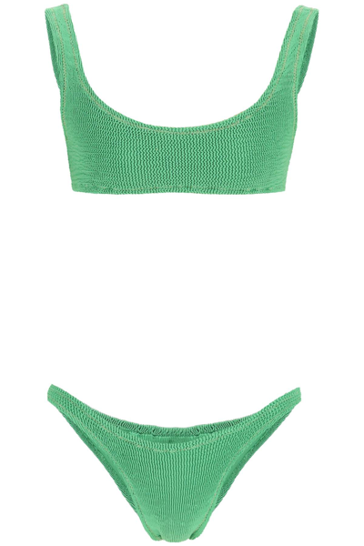 Reina Olga Ginny Scrunch Bikini Set In Green