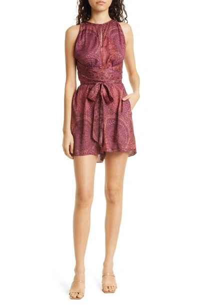Ted Baker Odesia Graphic-print Woven Playsuit In Dark Red