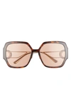 Dior 30 Montaigne 58mm Sunglasses In Blonde Havana / Violet