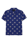 Treasure & Bond Kids' Button-up Camp Shirt In Blue Clematis Sun Daze