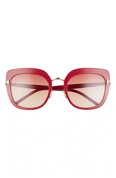 Tom Ford Virginia 55mm Gradient Square Sunglasses In Red