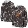 Majestic Threads Black Phoenix Suns Burble Tie-dye Tri-blend Pullover Hoodie In Black