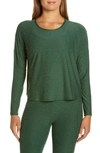 Beyond Yoga Morning Light Pullover In Vetiver Green-pine