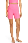 Beyond Yoga Keep Pace Space Dye Bike Shorts In Rose