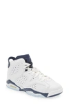 Jordan Kids' Air  6 Retro High Top Sneaker In White/ Midnight Navy