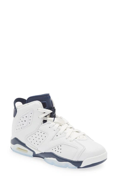 Jordan Air  6 Retro High Top Sneaker In White/ Midnight Navy