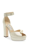 JIMMY CHOO SOCORIE ANKLE STRAP PEEP TOE PLATFORM SANDAL