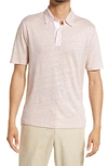 Vince Linen Short-sleeve Polo Shirt In Rosewater