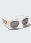 Versace Medusa Square Plastic Sunglasses In White