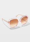 Kate Spade Wenonags Square Acetate Sunglasses In Pink