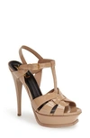 SAINT LAURENT TRIBUTE T-STRAP PLATFORM SANDAL,315487B8I00