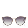 JIMMY CHOO RAFFY Grey Glitter and Metal Round Framed Sunglasses