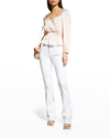 Paige Flaunt Curvy Hourglass High Waist Bootcut Jeans In Crisp White