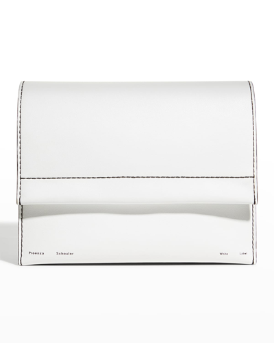 Proenza Schouler White Label Accordion Flap Leather Crossbody Bag In Optic White