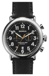 Shinola THE RUNWELL CHRONO LEATHER STRAP WATCH, 47MM,S0110000044